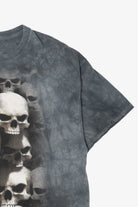 Vintage Dark Gray Pile Of Skulls Tie Dye T-Shirt (2000s)