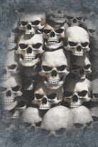Vintage Dark Gray Pile Of Skulls Tie Dye T-Shirt (2000s)