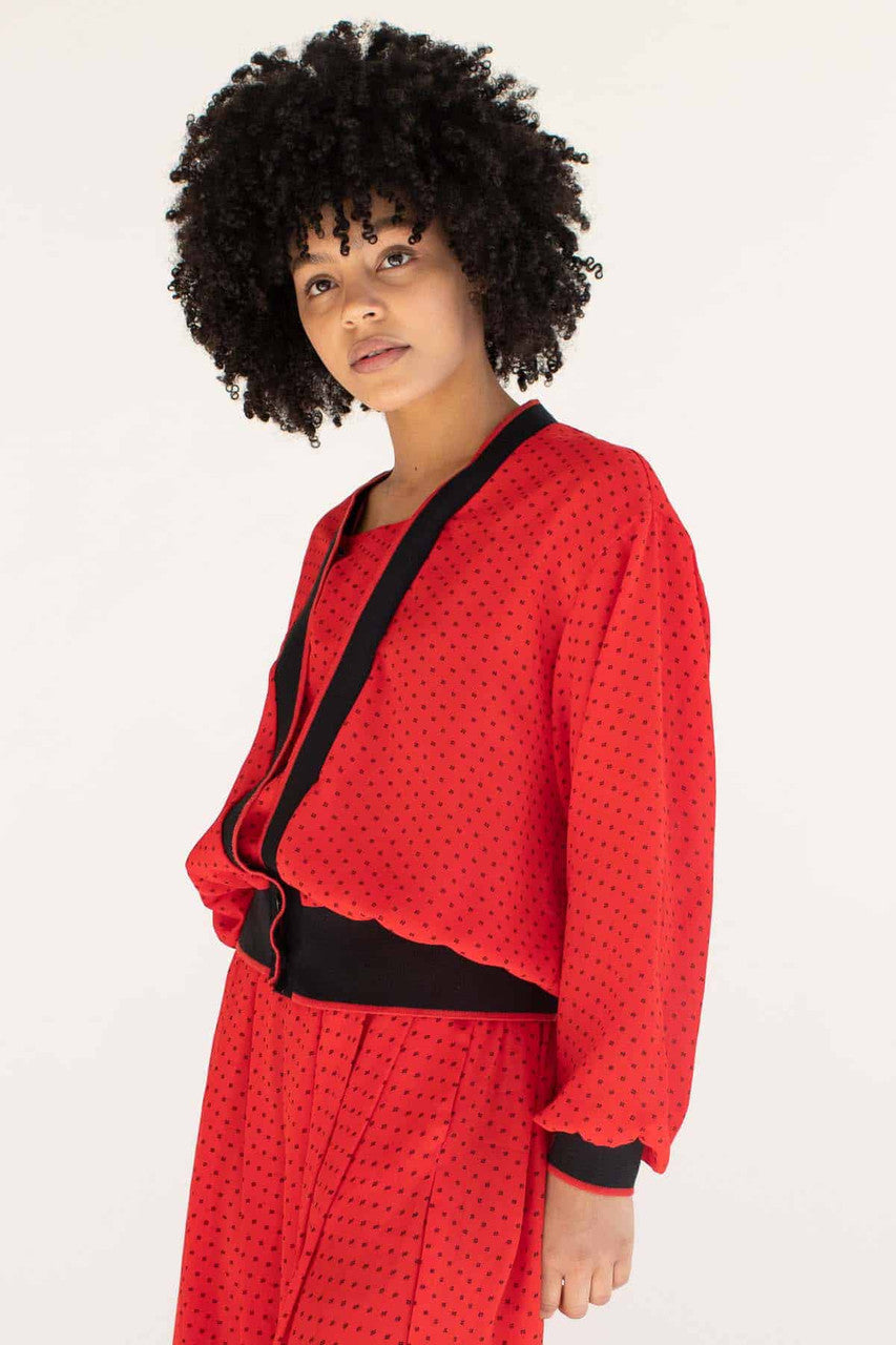Vintage Red Hashtag Skirt Set