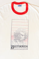 Vintage Beethoven Satellite Network Ringer T-Shirt (1990s)