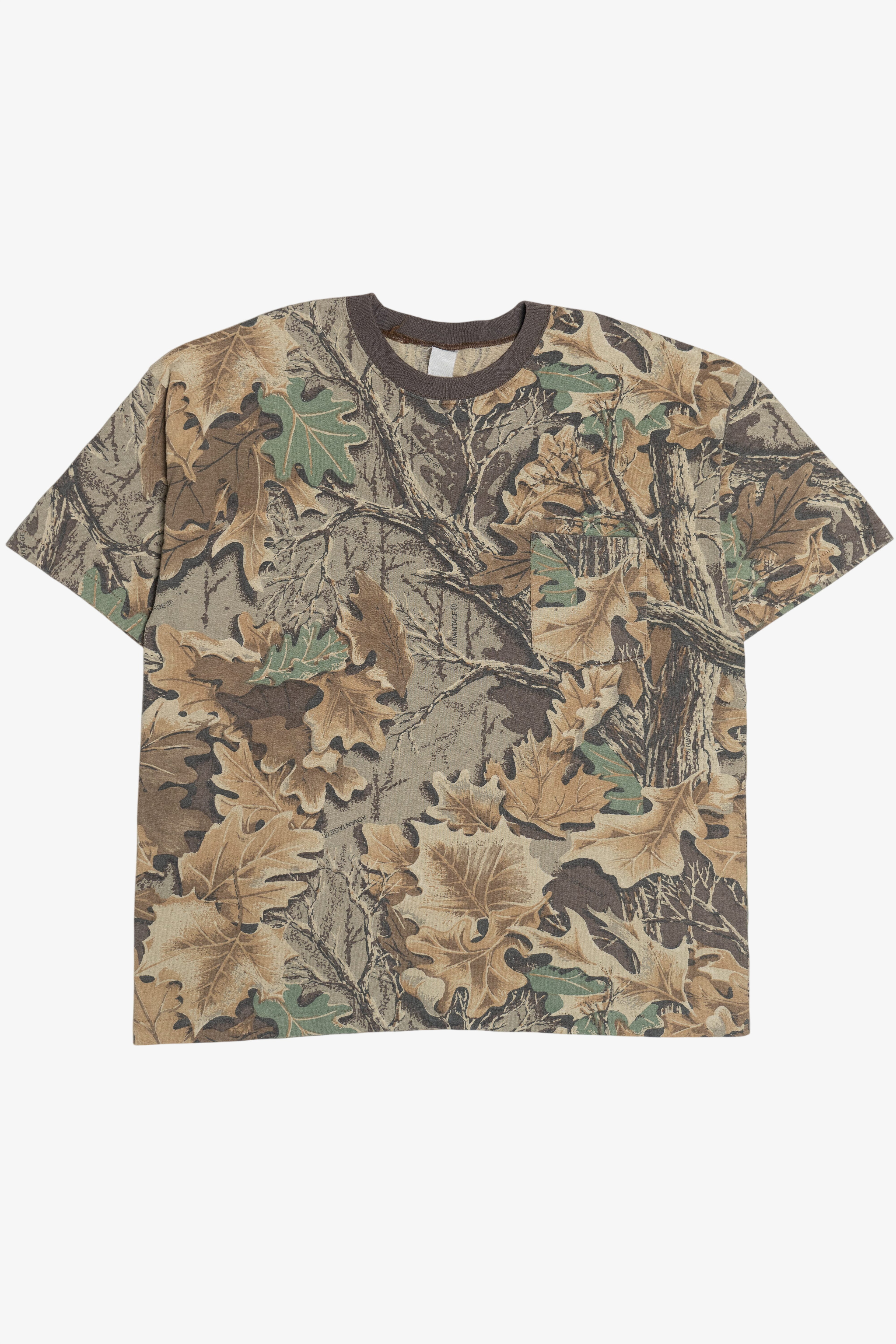 Vintage Camouflage Single Stitch Pocket T-Shirt (1990s)