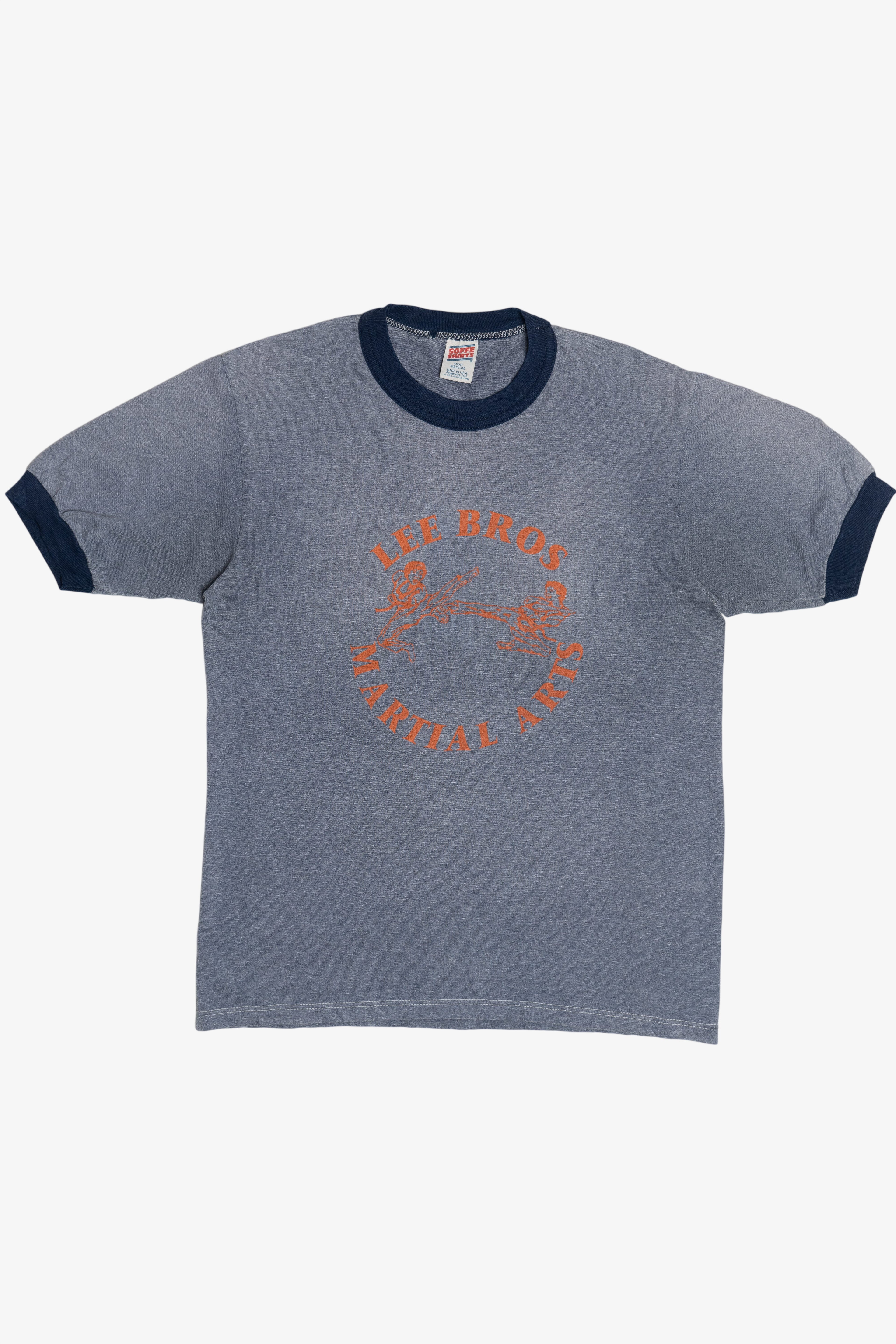 Vintage "Lee Bros Martial Arts" Sun Faded Ringer T-Shirt (1980s)