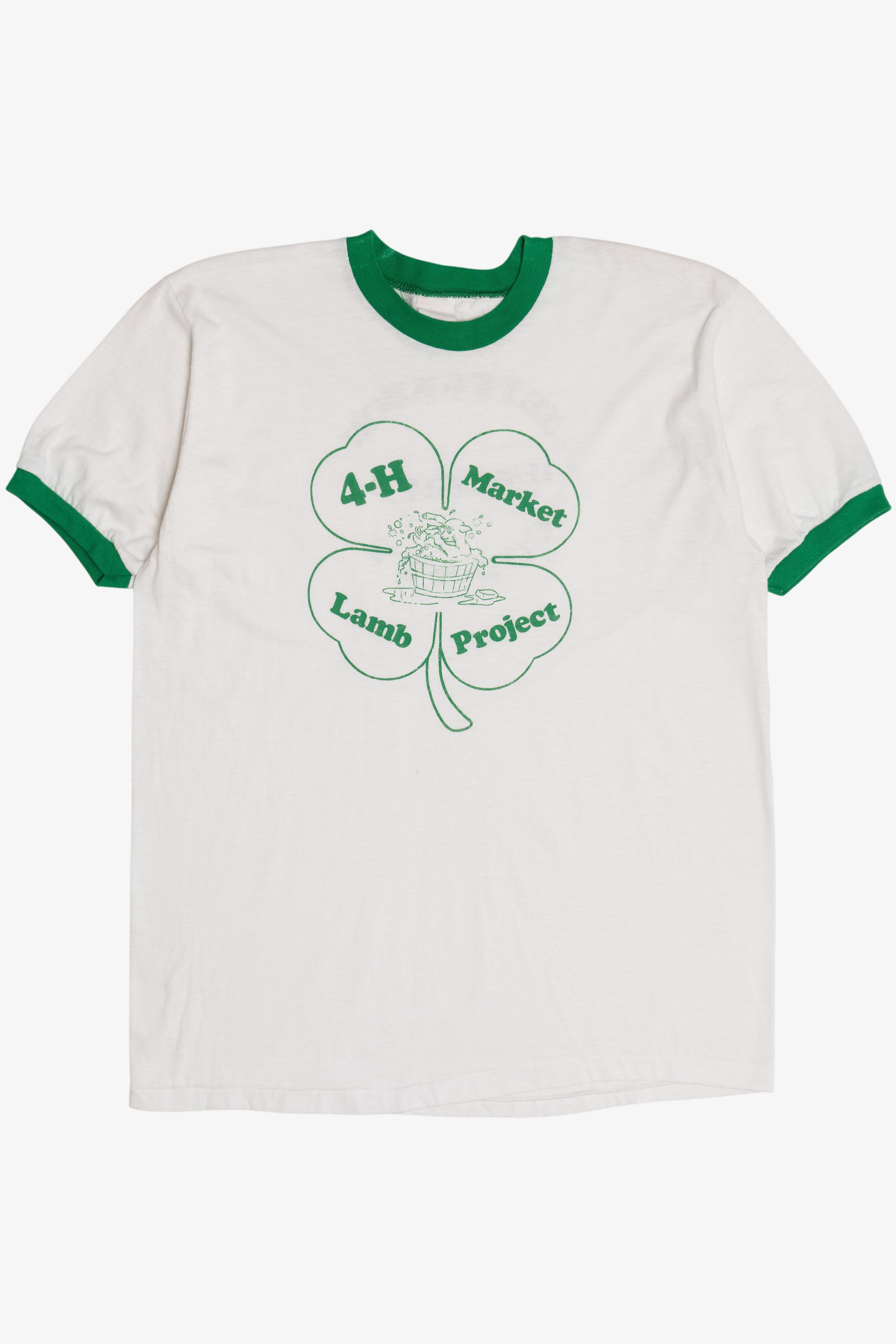 Vintage "4-H Market Lamb Project" Tennessee Ringer T-Shirt (1980s)