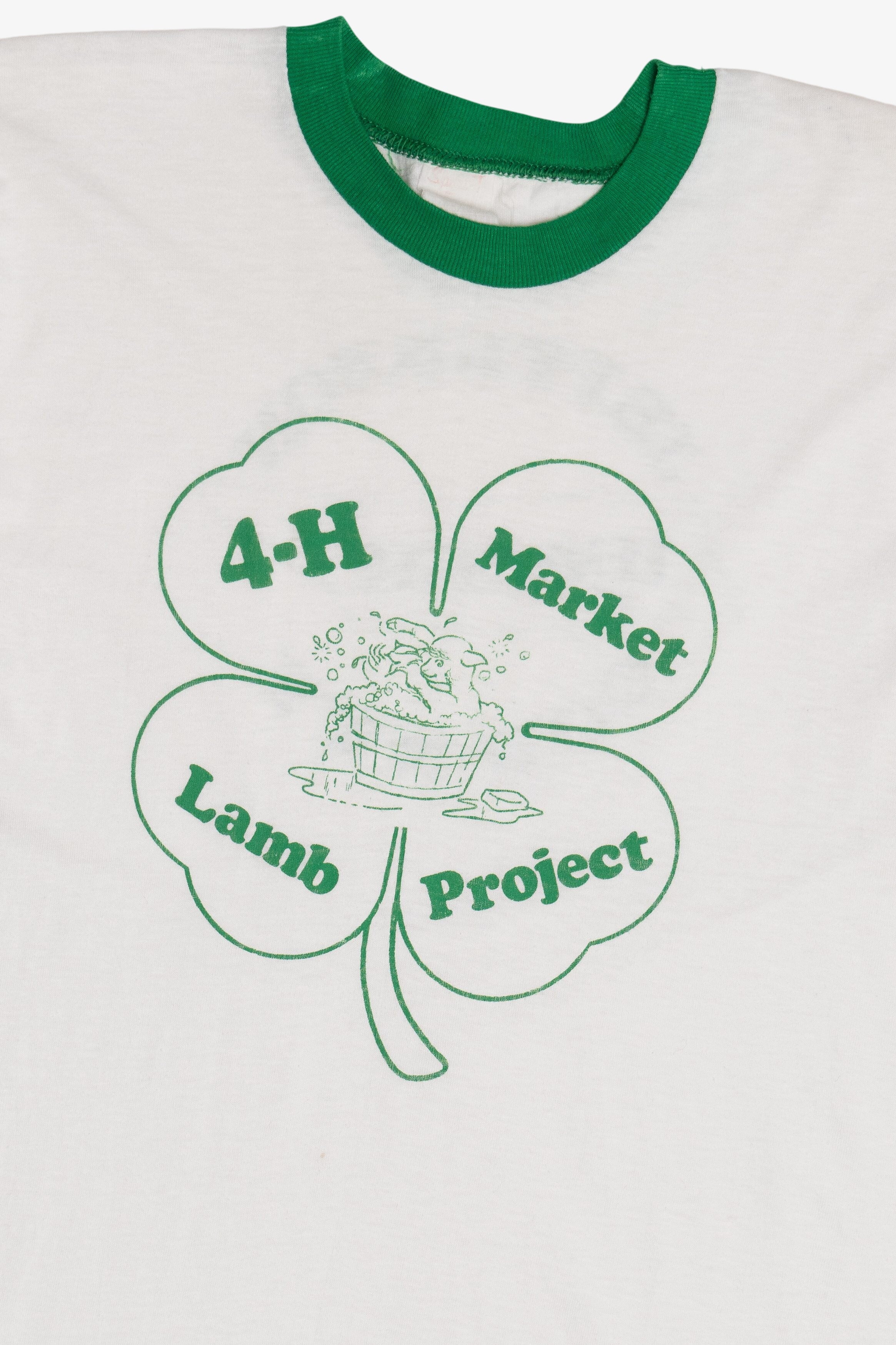 Vintage "4-H Market Lamb Project" Tennessee Ringer T-Shirt (1980s)