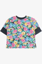 Vintage Printed Floral Cuff Sleeve Ringer T-Shirt (1980s)