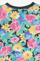 Vintage Printed Floral Cuff Sleeve Ringer T-Shirt (1980s)