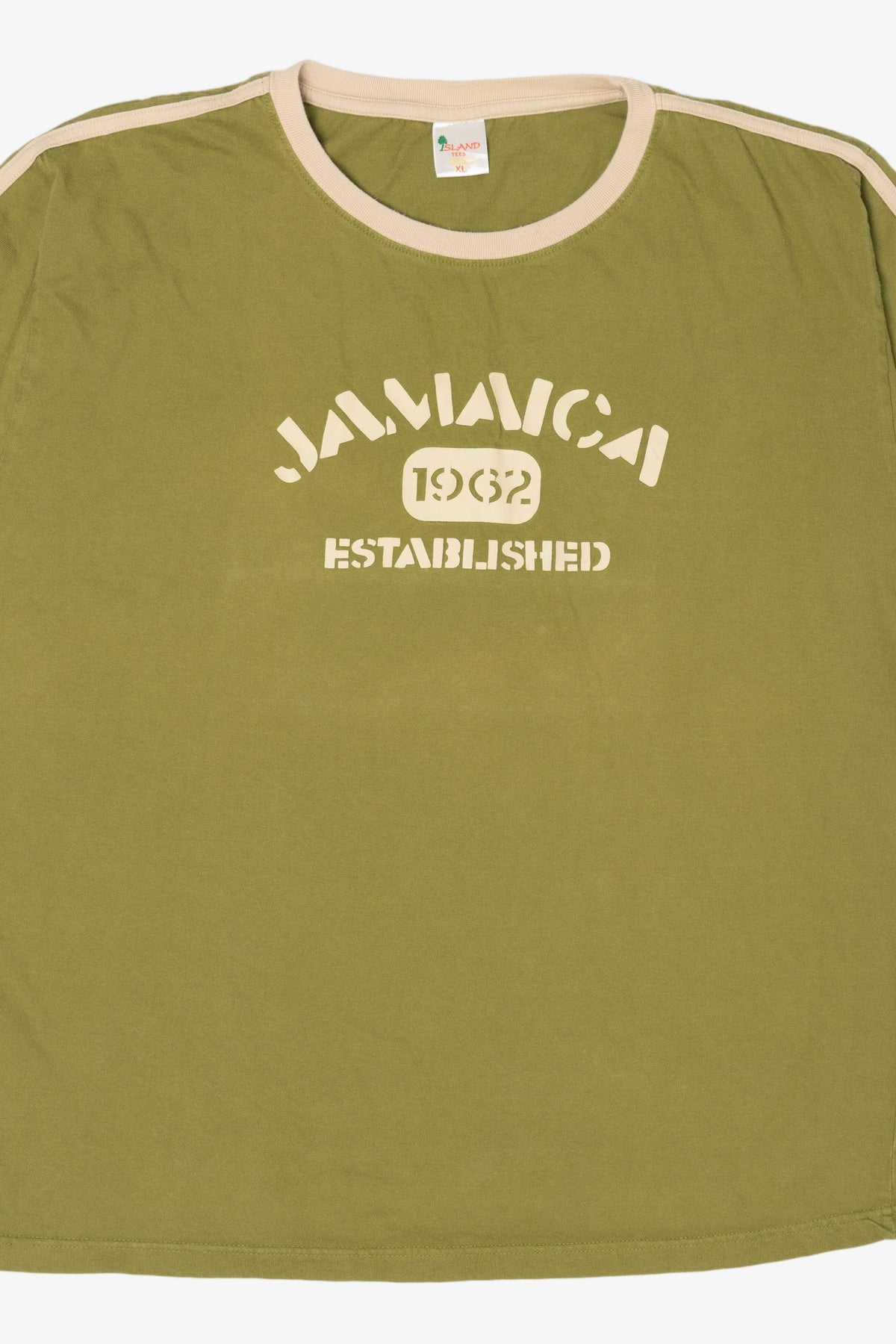 Vintage Olive Jamaica Ringer T-Shirt (2000s)