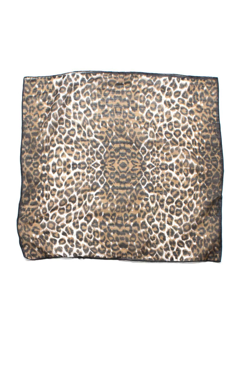 Vintage Leopard Print Cotton Bandana