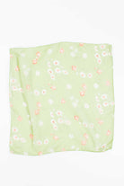 Sheer Vintage Diasies Lime Green Neck Scarf
