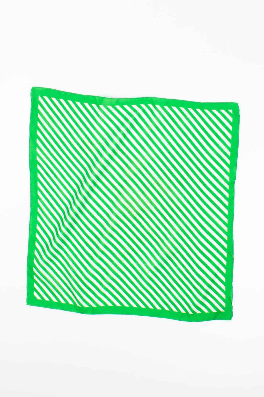 Vintage Green Striped Neck Scarf