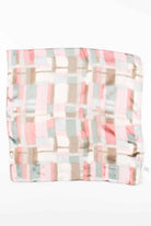 Shiny Sheer Pink Contrast Striped Scarf
