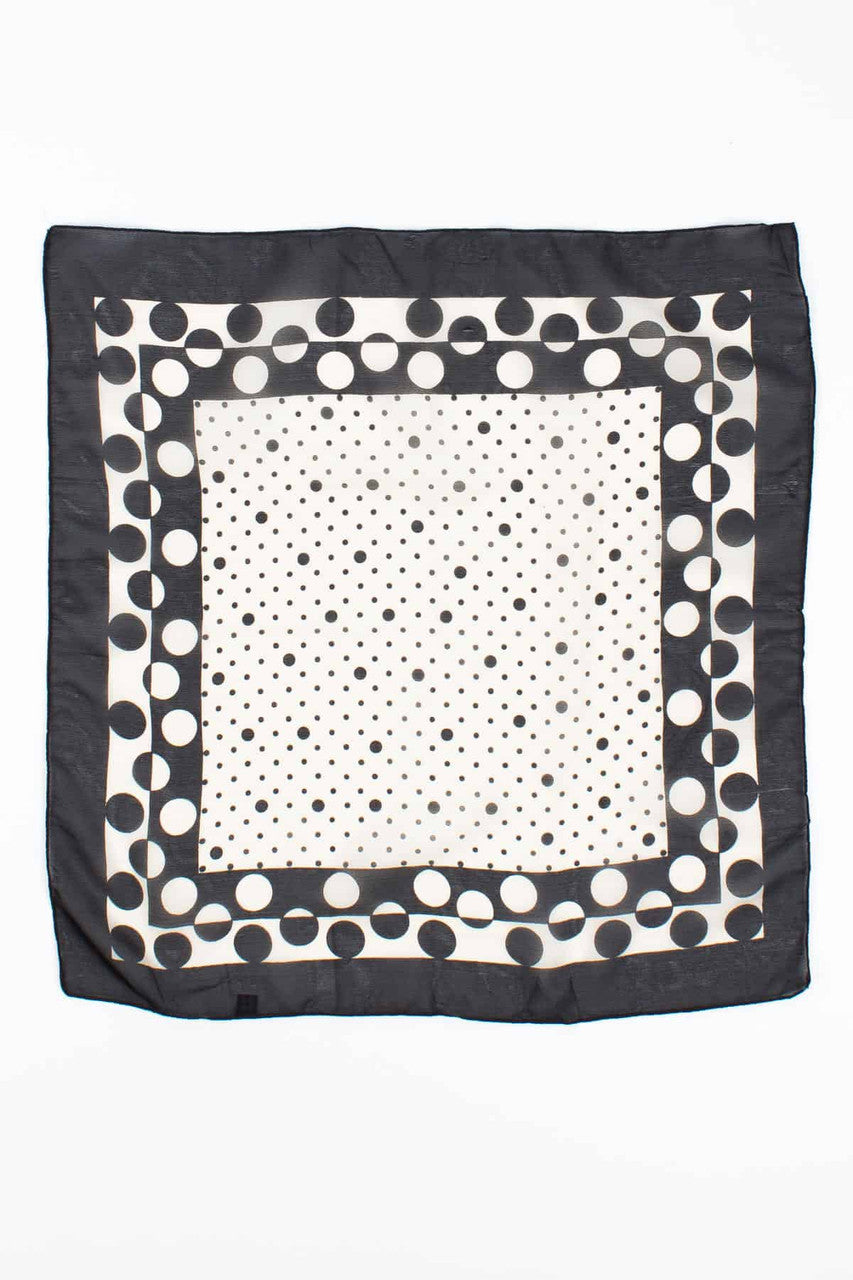 Vintage Black & White Geometric Print Scarf