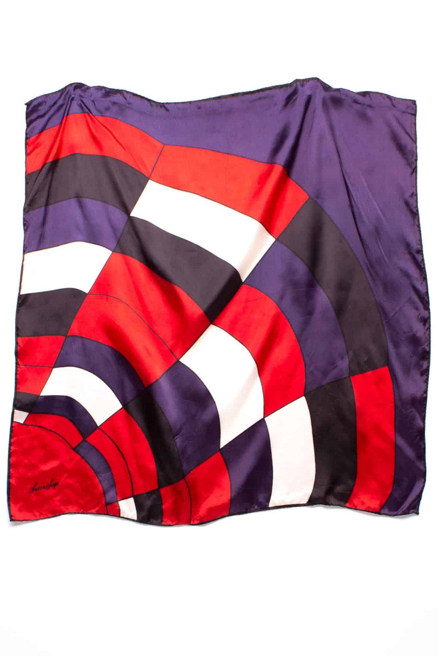 Vintage Hand Printed Color Block Scarf