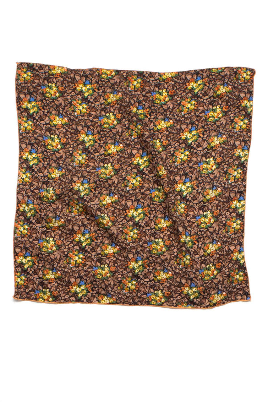 Vintage Autumn Tones Printed Floral Scarf