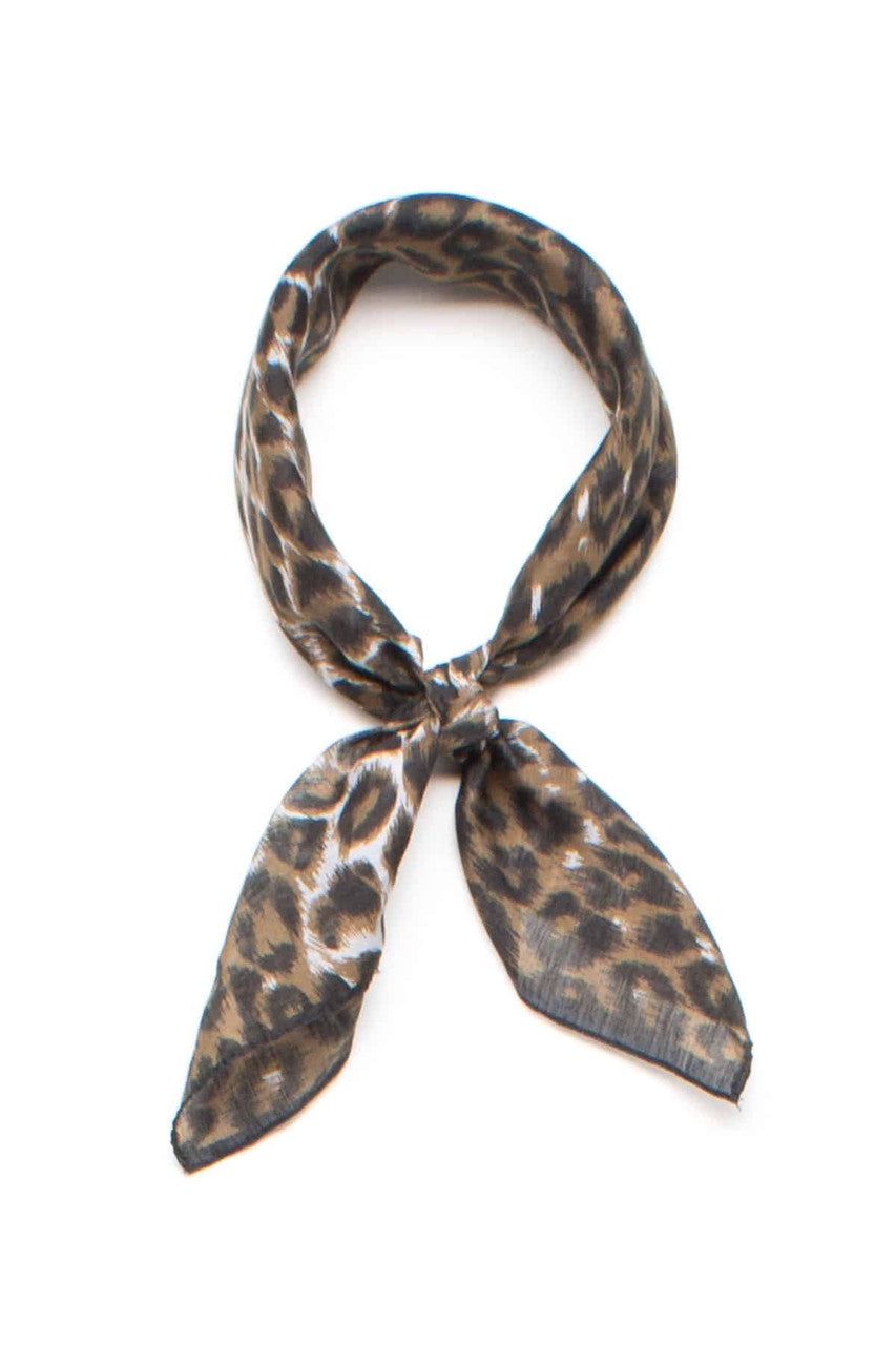 Vintage Leopard Print Cotton Bandana