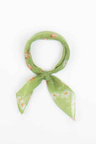 Sheer Vintage Diasies Lime Green Neck Scarf