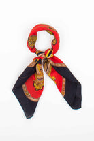Vintage Gold Hardware Printed Equestrian Riding Scarf