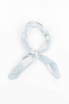 Vintage Baby Blue Silk Geometric Printed Scarf