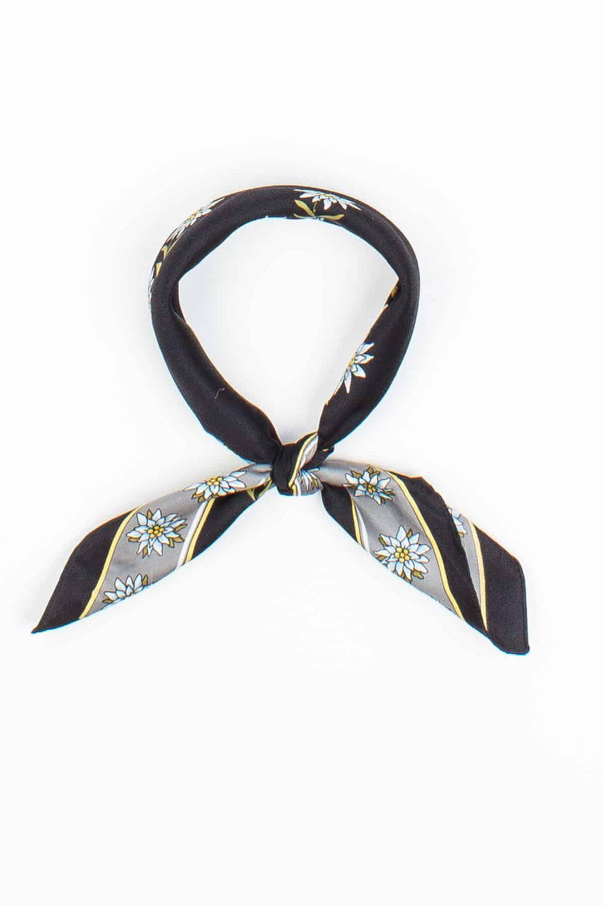 Satin Floral Printed Vintage Scarf