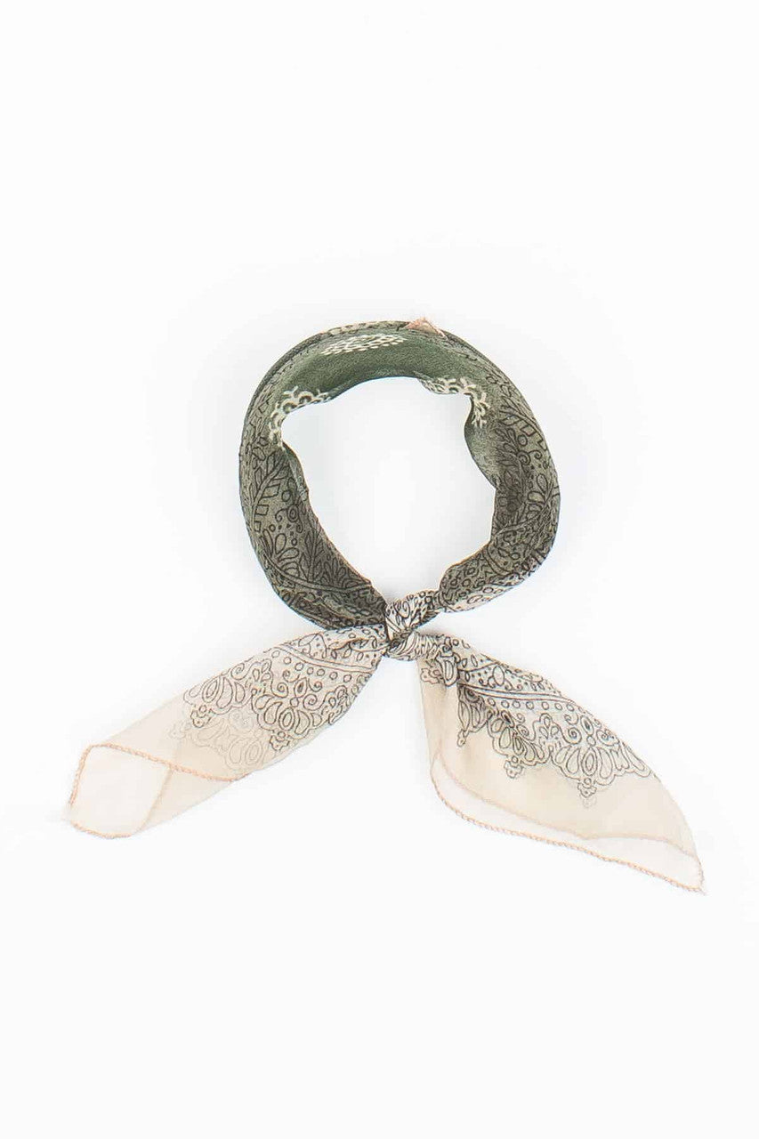 Vintage Sheer Paisley Ombré Scarf