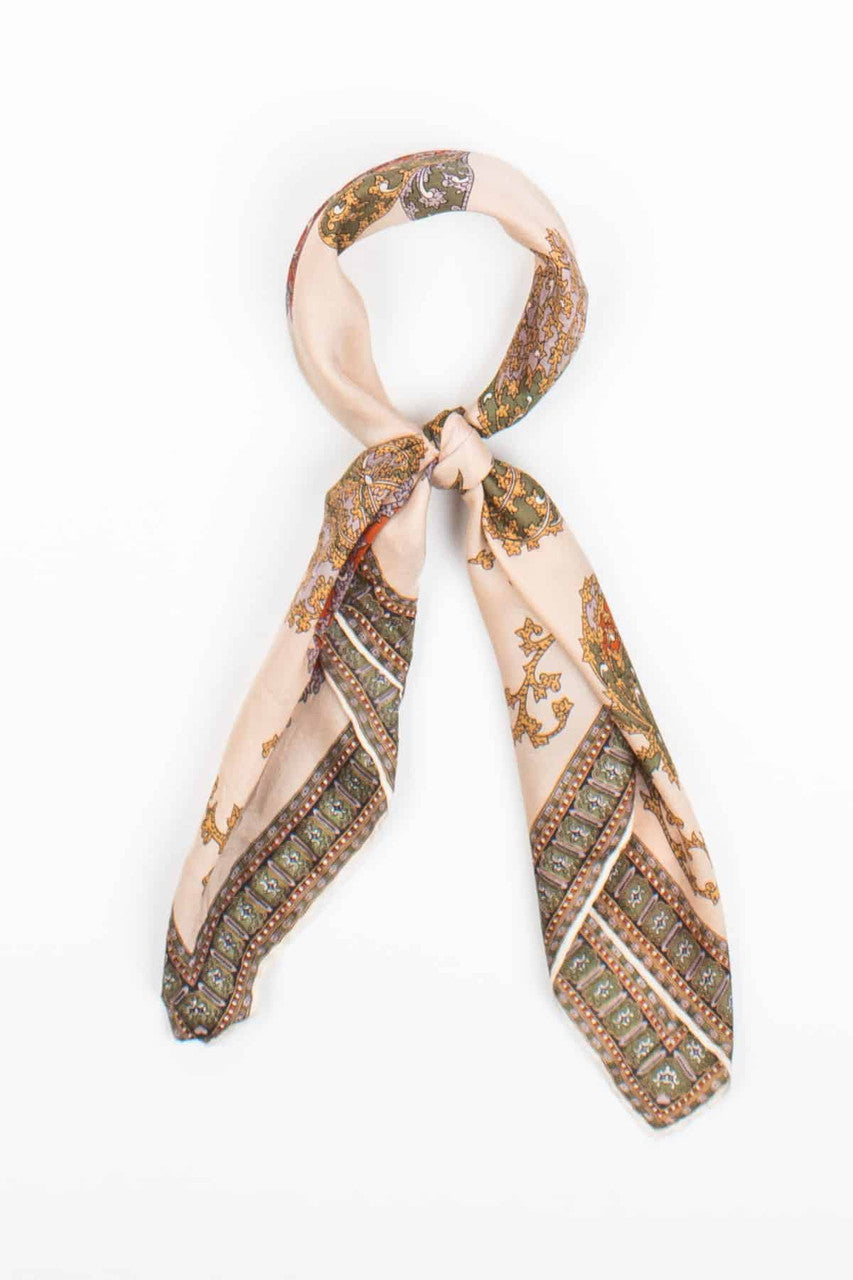 Large Vintage Muted Tones Floral Paisley Print Scarf