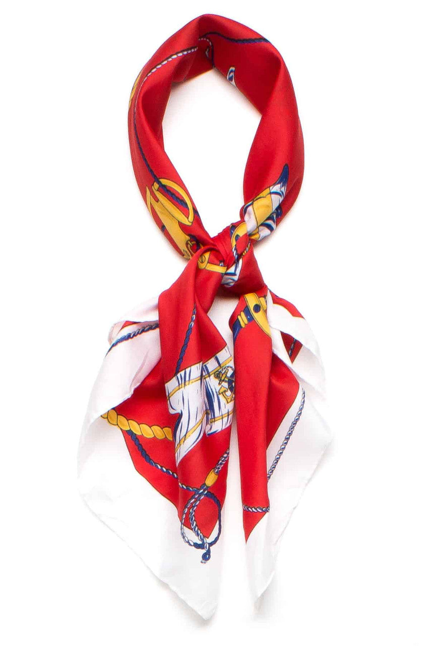 Vintage Nautical Anchor Printed Scarf
