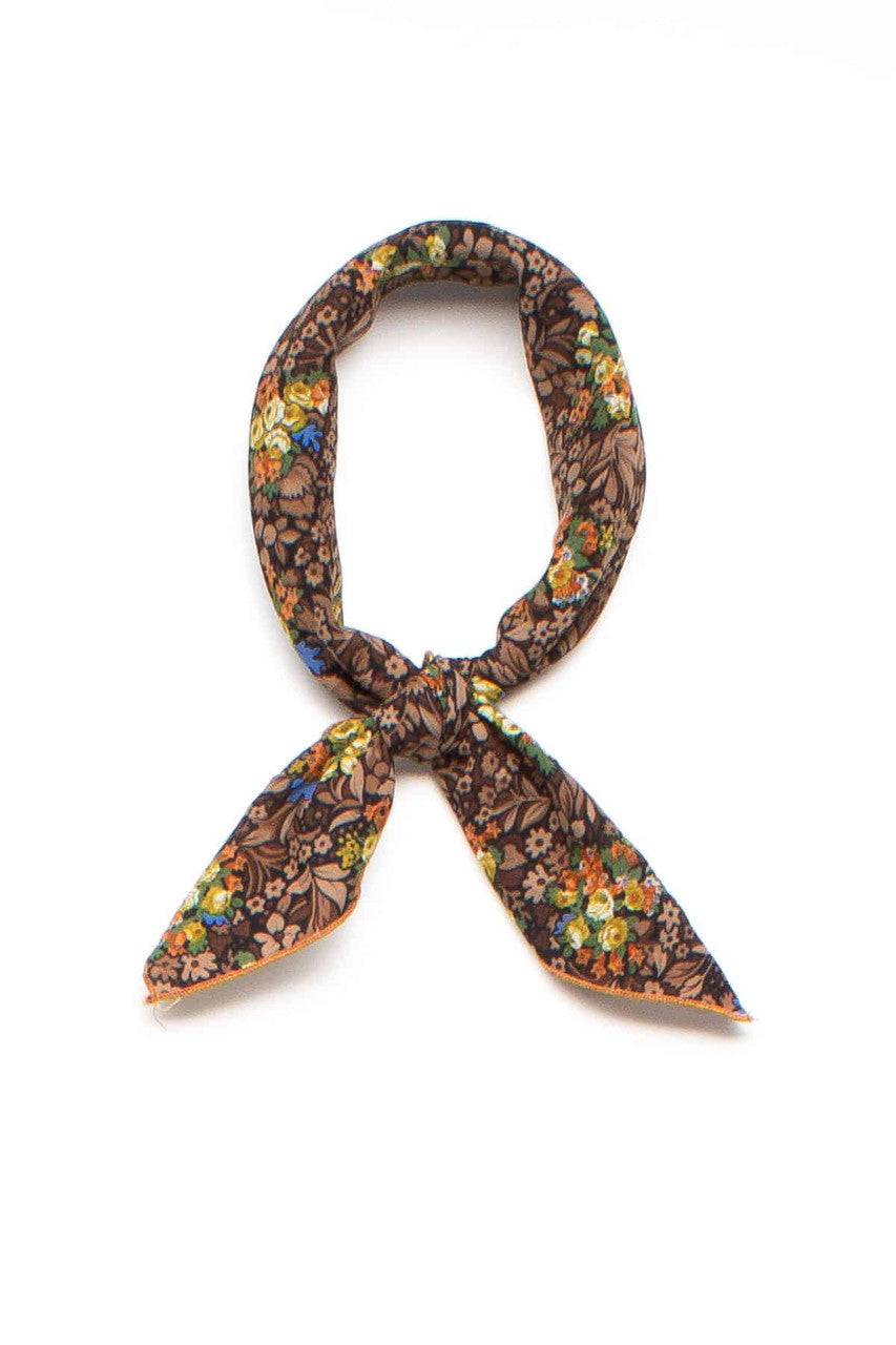 Vintage Autumn Tones Printed Floral Scarf