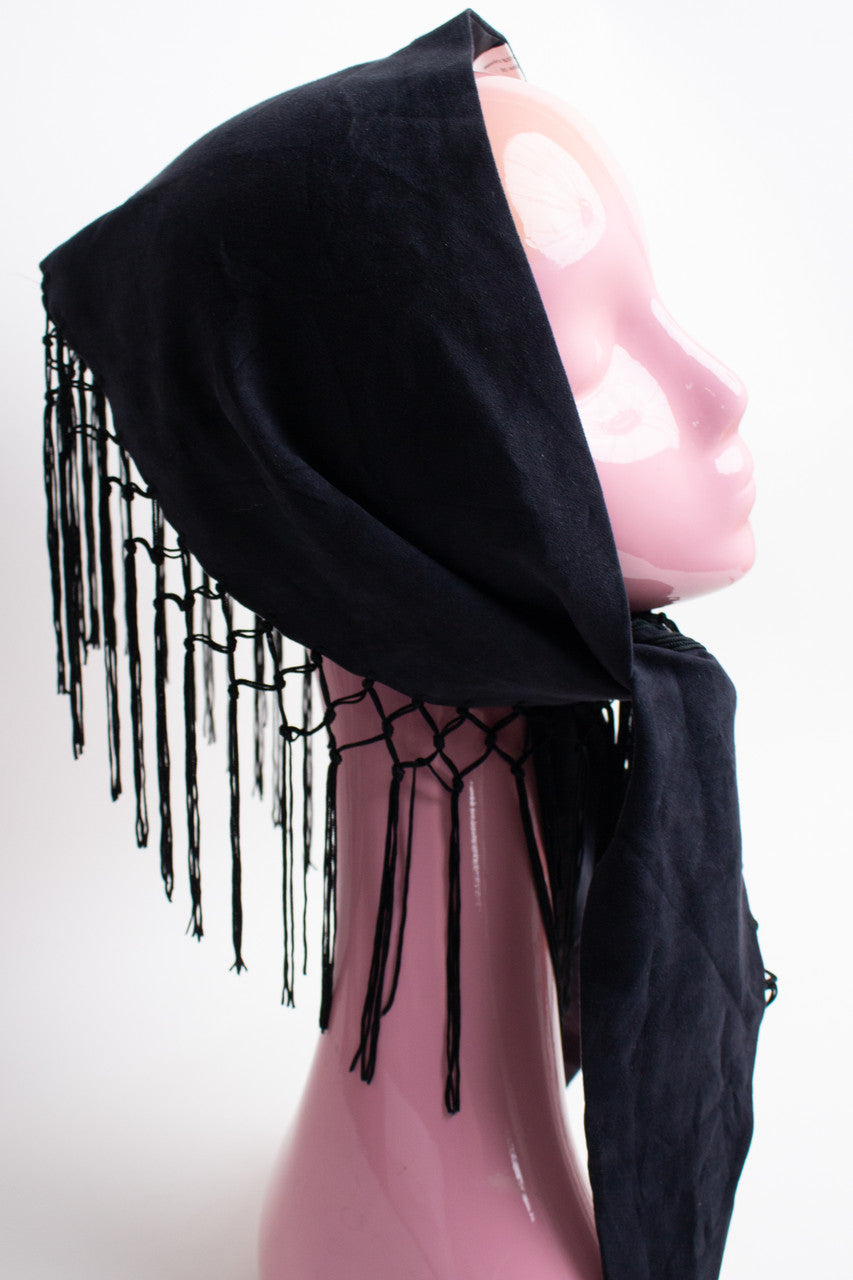 Vintage Faux Suede Tassel Scarf Or Wrap Waist Belt
