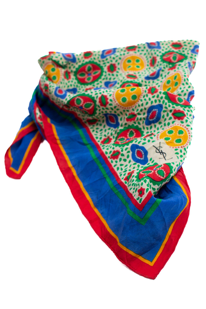Vintage YSL Paisley Square Scarf