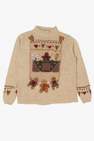 Vintage Embroidered Gingerbread Baker Sweater (1990s)