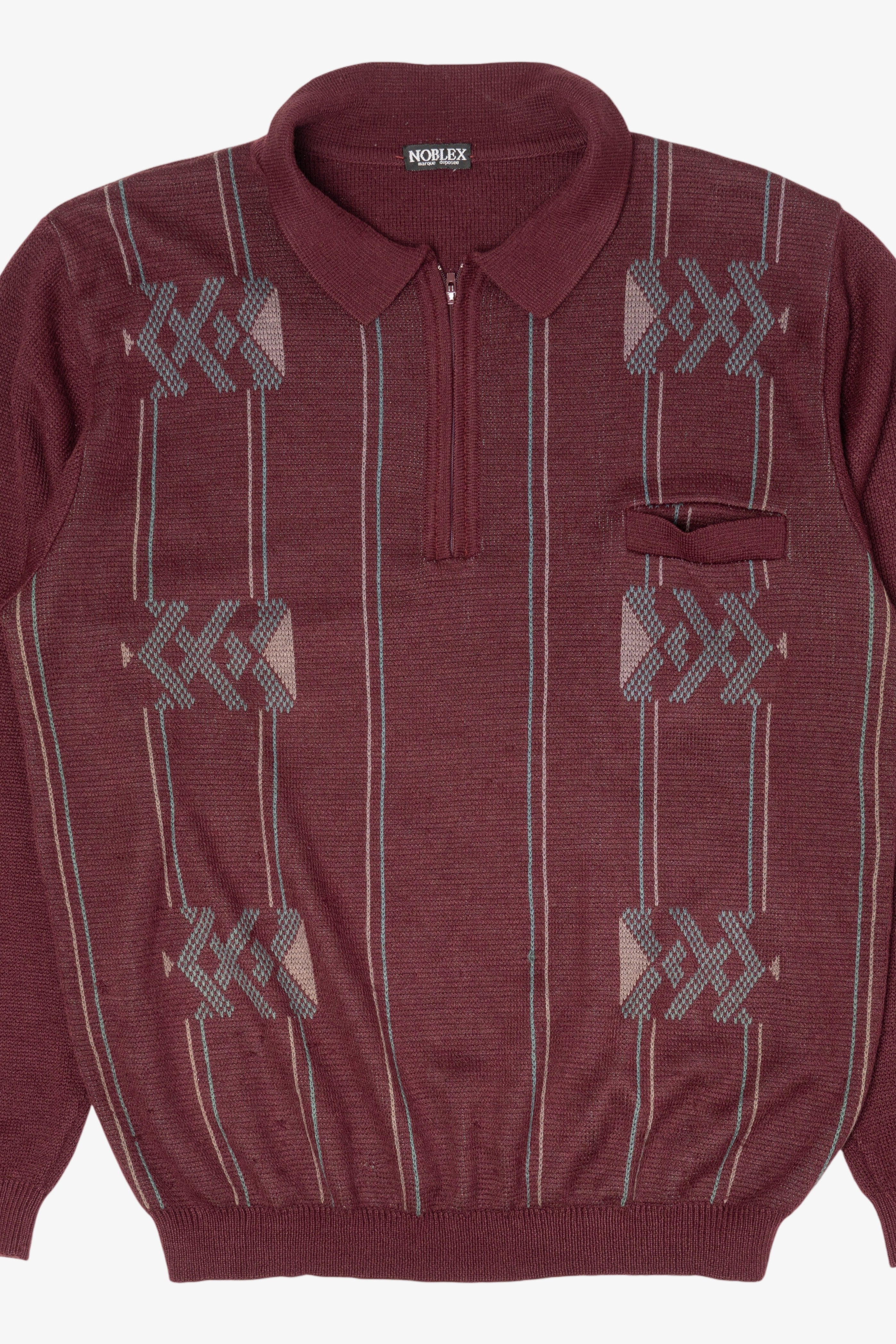 Vintage Red Noblex Quarter-Zip Sweater (1990s)