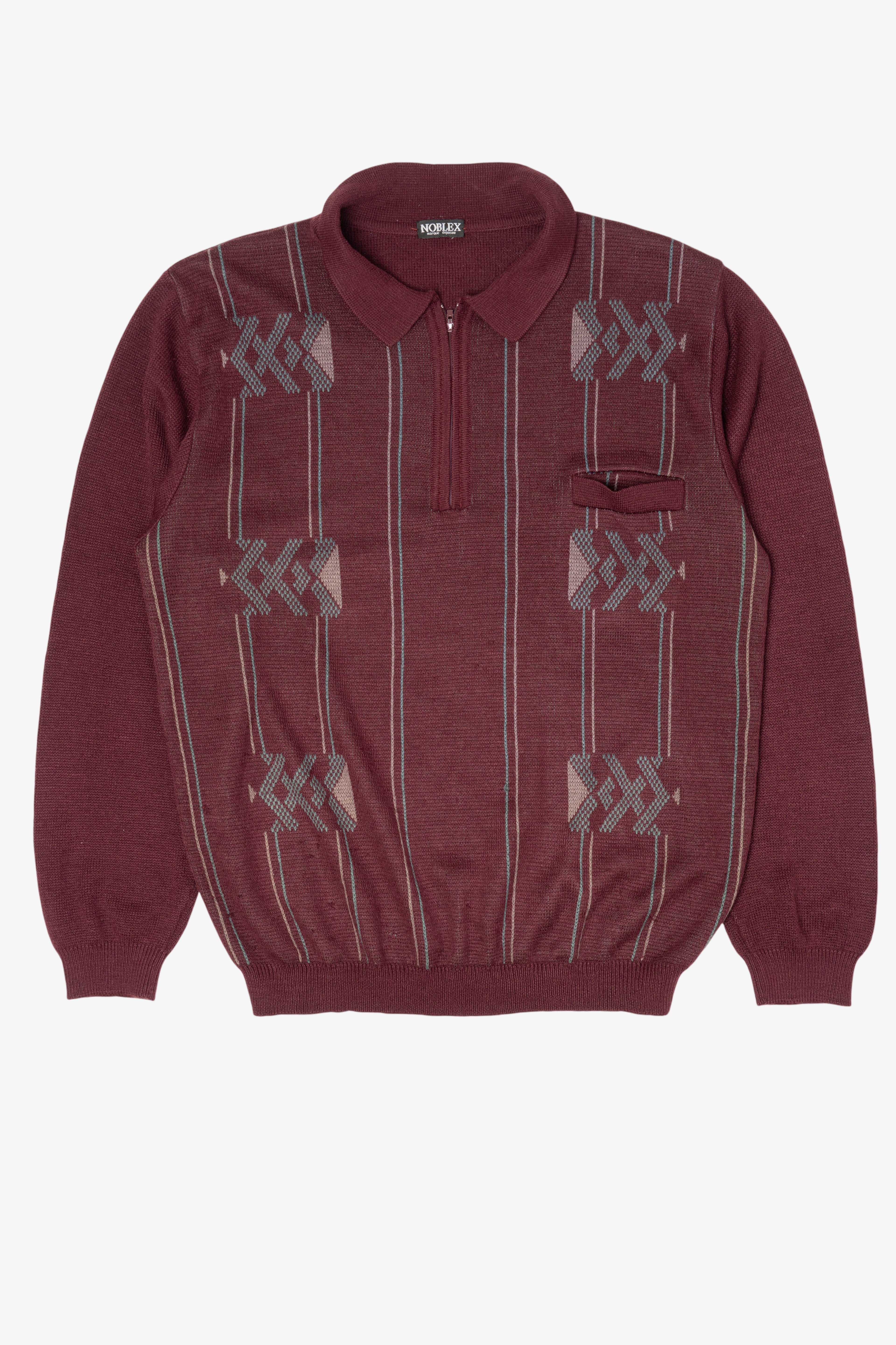 Vintage Red Noblex Quarter-Zip Sweater (1990s)