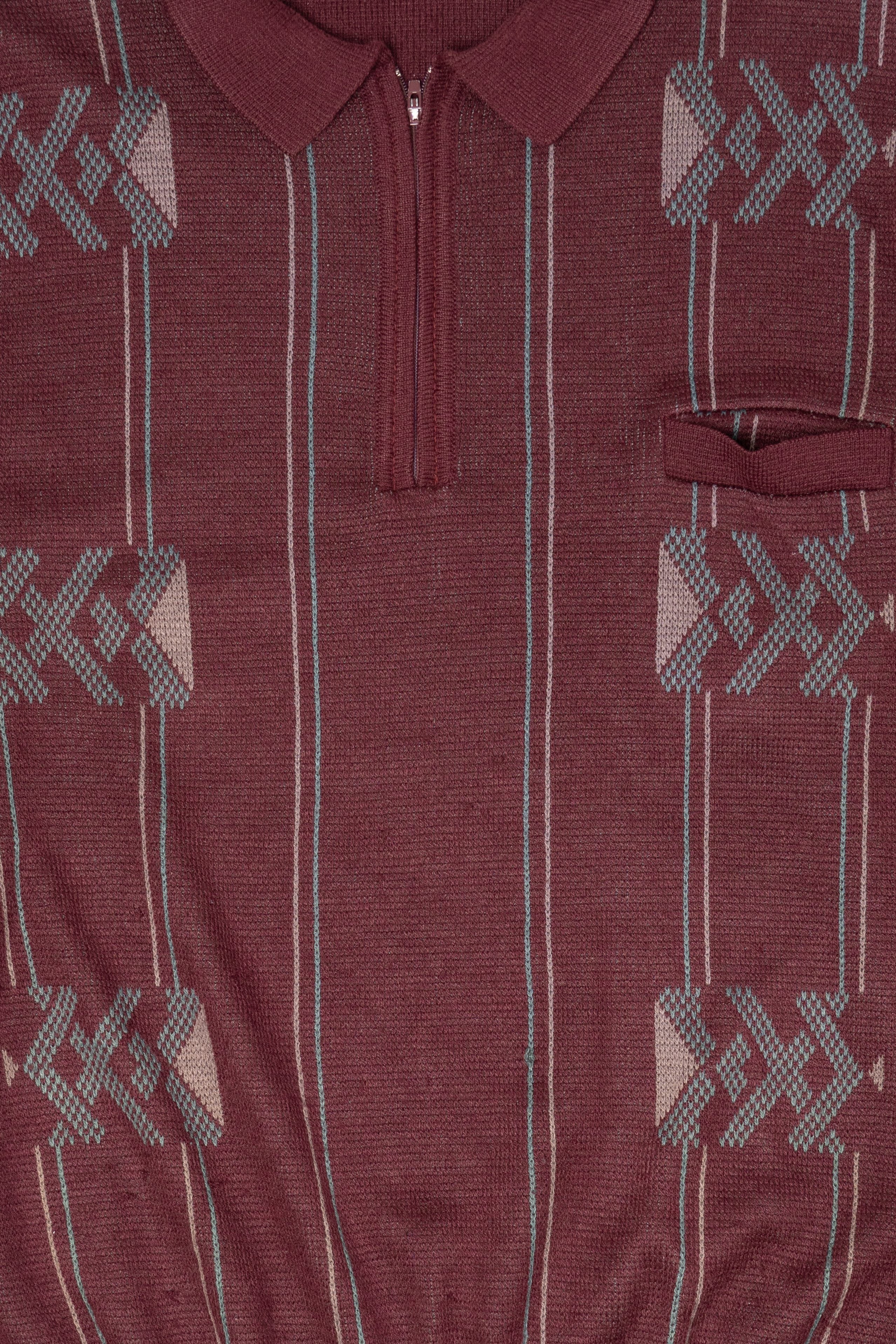 Vintage Red Noblex Quarter-Zip Sweater (1990s)