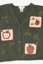 Vintage Green Mandal Bay Autumn Apple Teacher Cardigan Sweater (1990s)