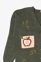 Vintage Green Mandal Bay Autumn Apple Teacher Cardigan Sweater (1990s)