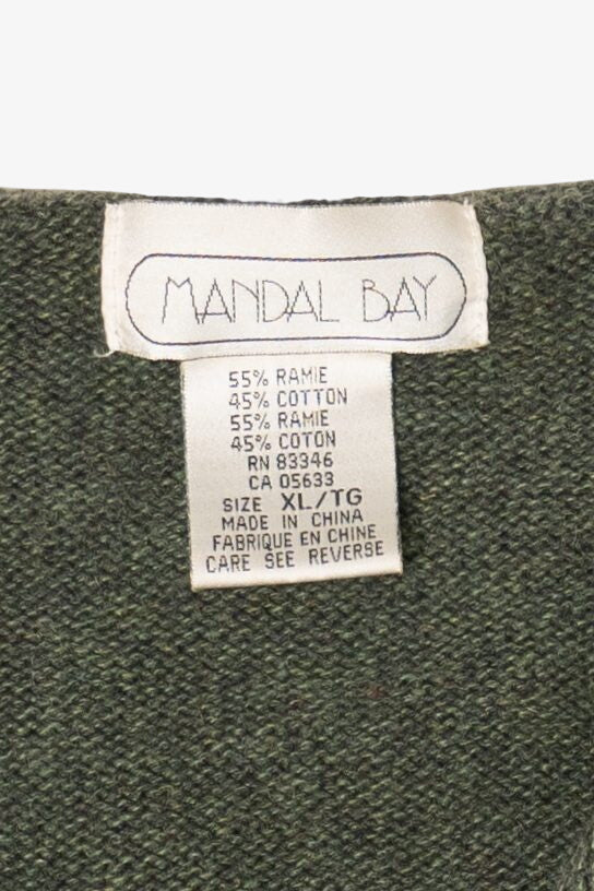 Vintage Green Mandal Bay Autumn Apple Teacher Cardigan Sweater (1990s)