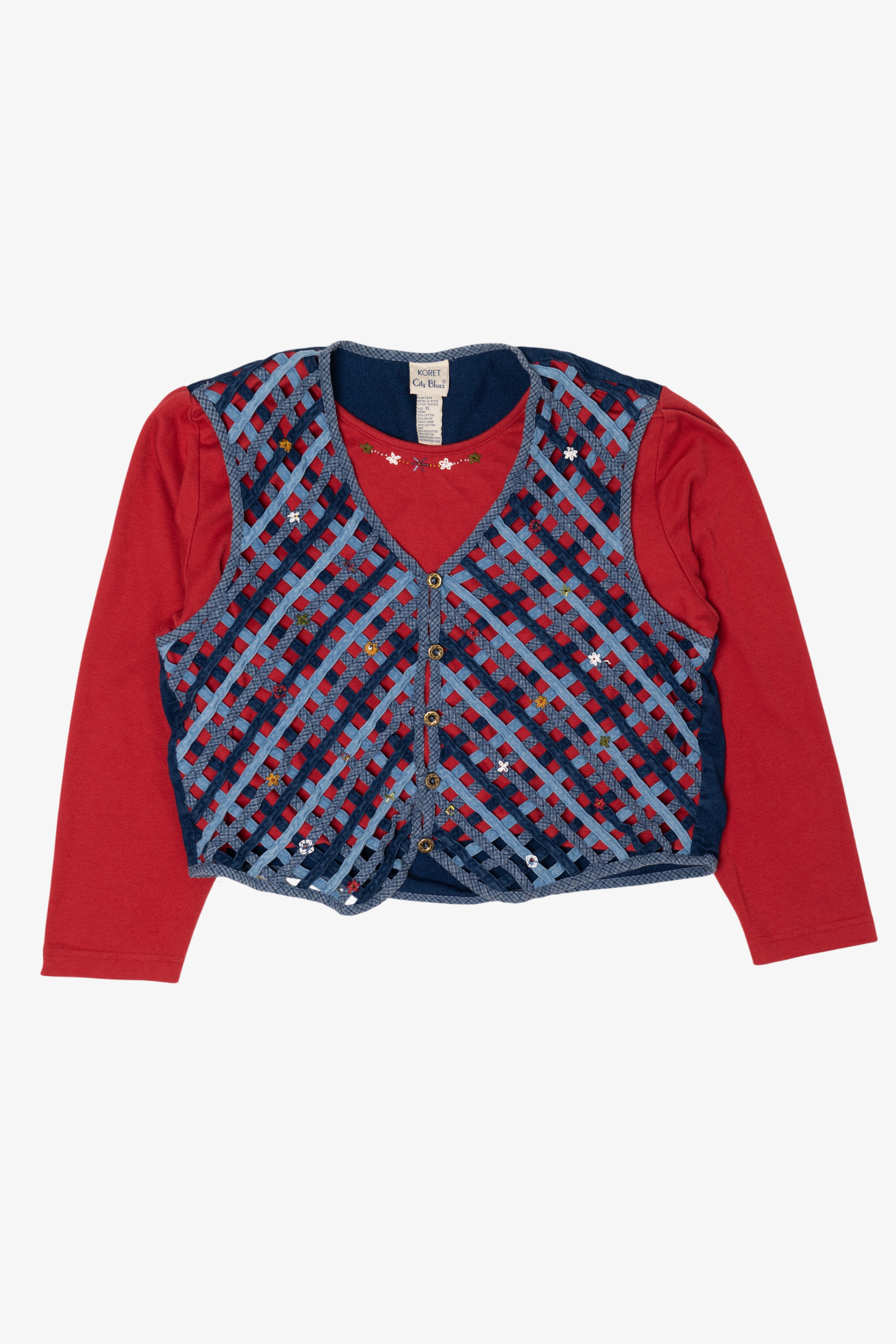 Vintage Koret Lattice Vest Sweater (1990s)