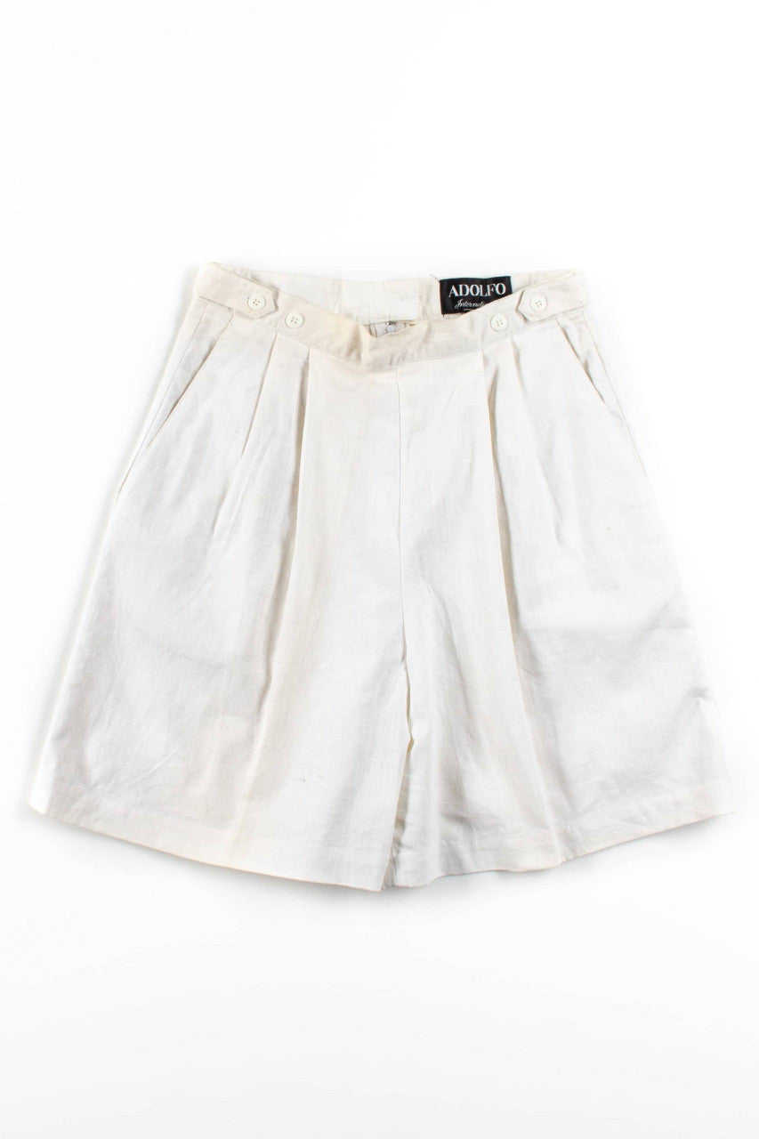 Vintage Back Button Linen Bermuda Short