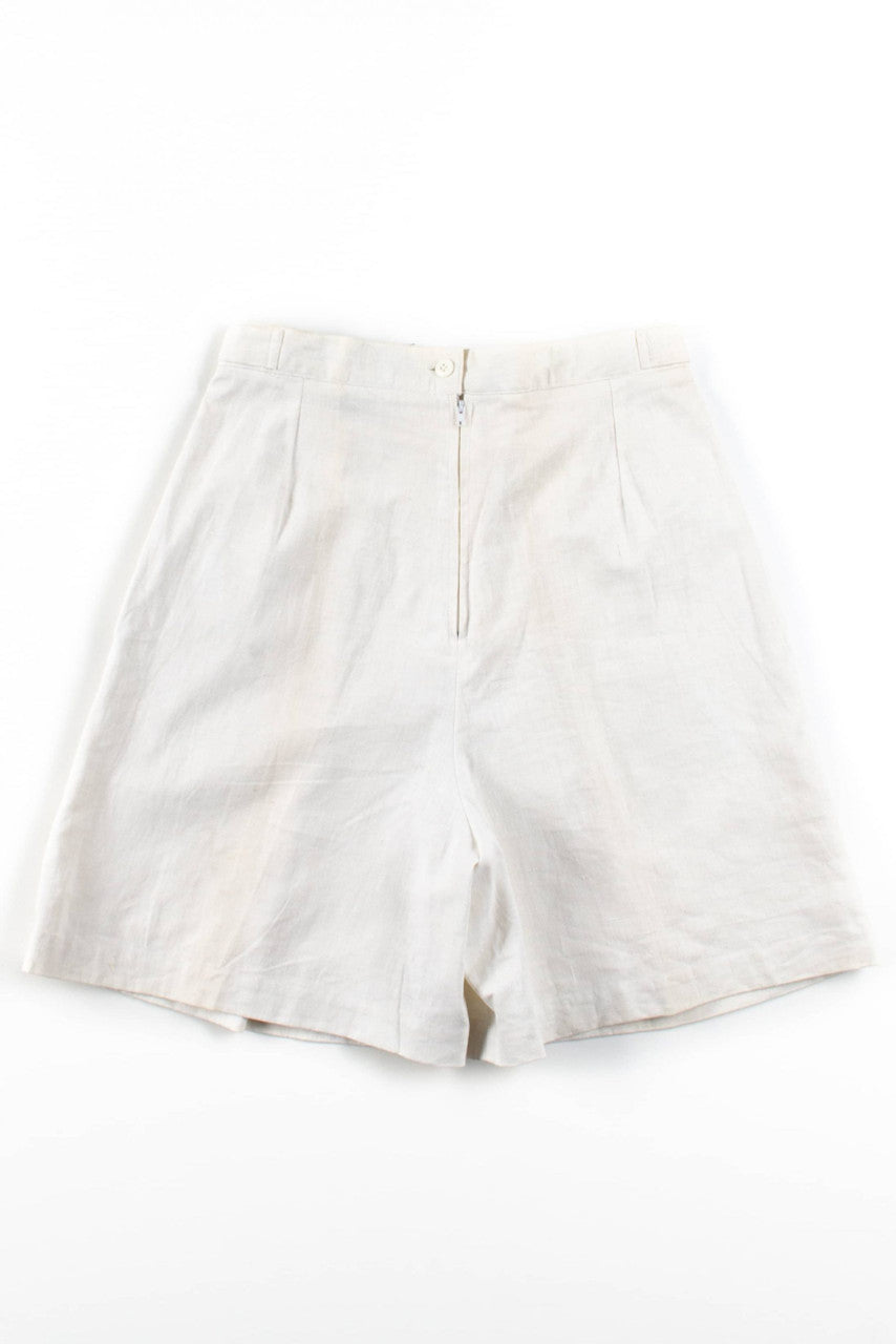 Vintage Back Button Linen Bermuda Short