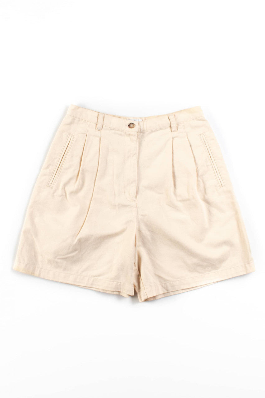 Beige Vintage Pleated Short