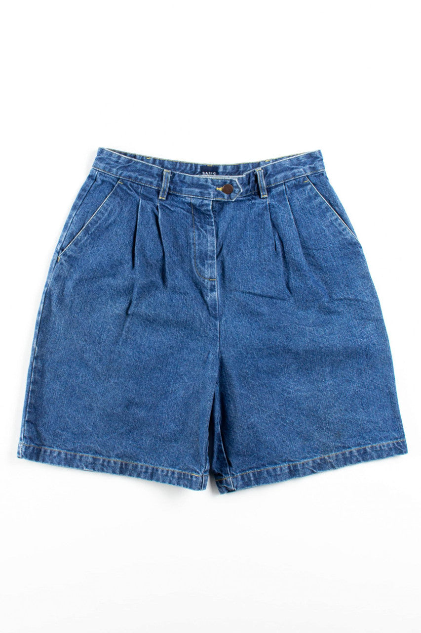 Vintage Pleated Denim Short