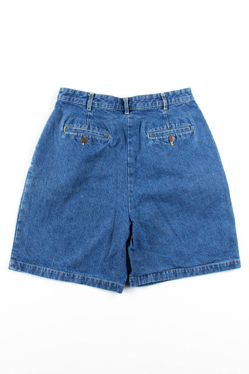 Vintage Pleated Denim Short