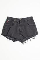 Black Vintage Denim Cutoff Shorts