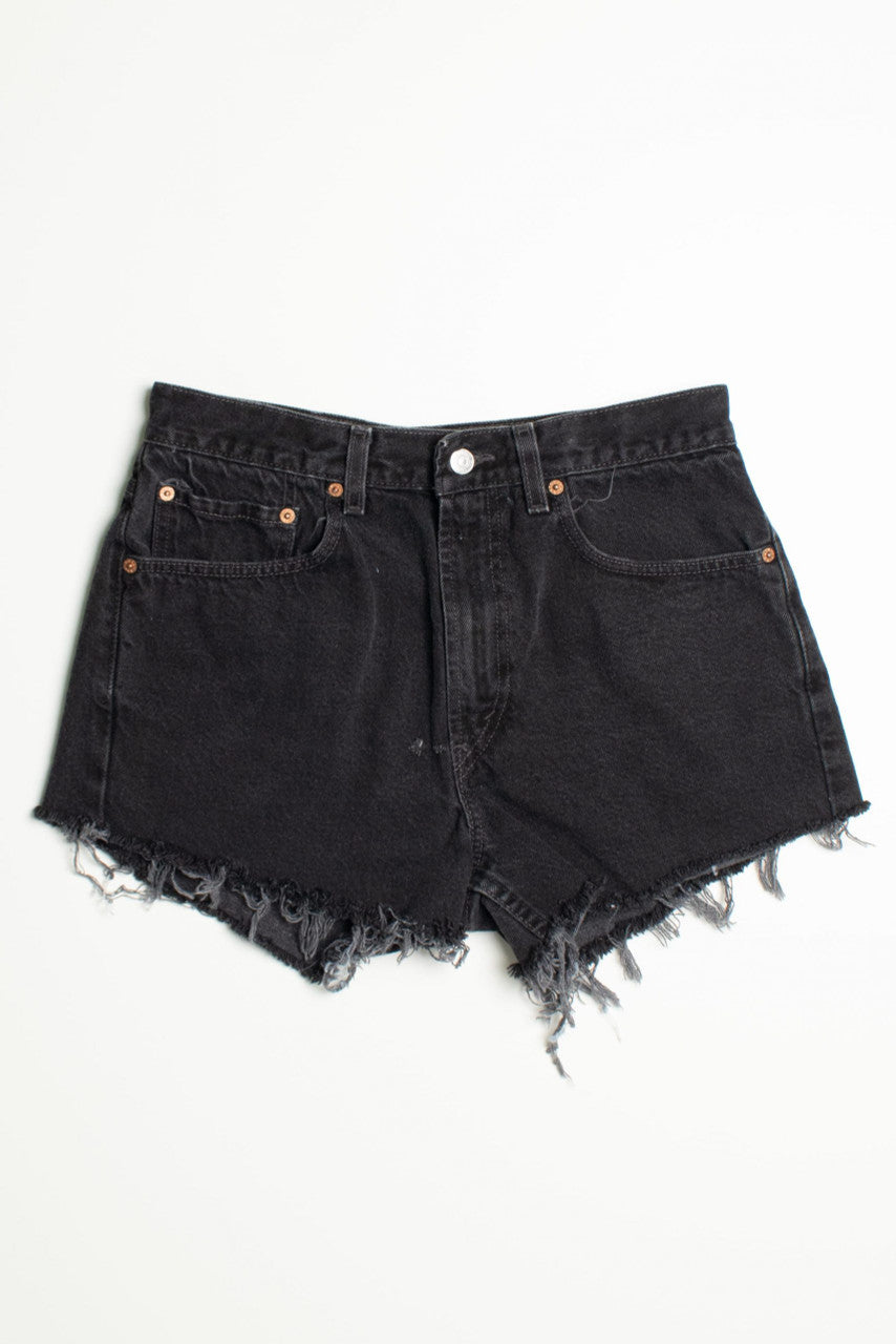 Black Cutoff Levi Denim Shorts