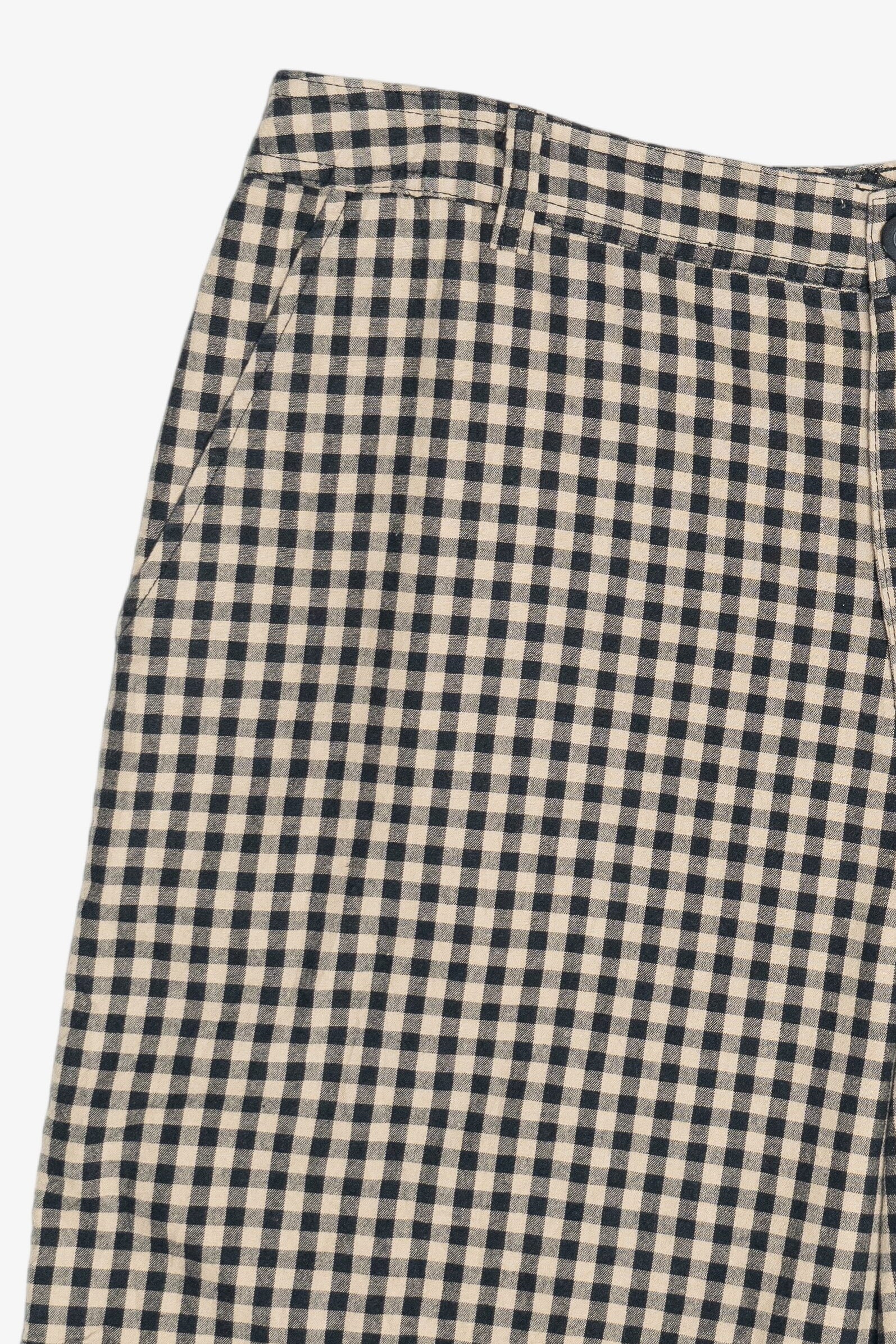 Vintage Beige & Black Gingham Shorts (2000s)