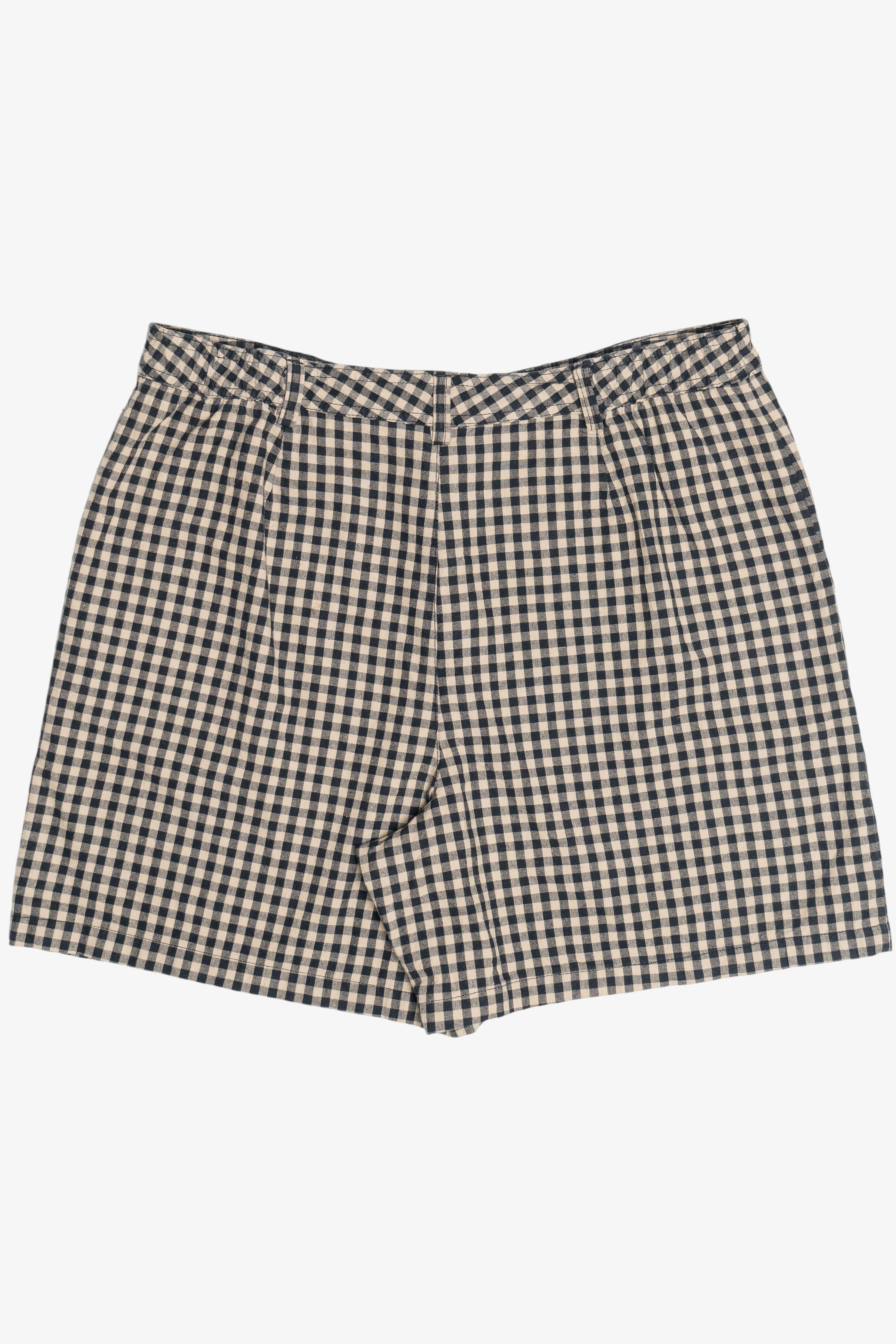 Vintage Beige & Black Gingham Shorts (2000s)
