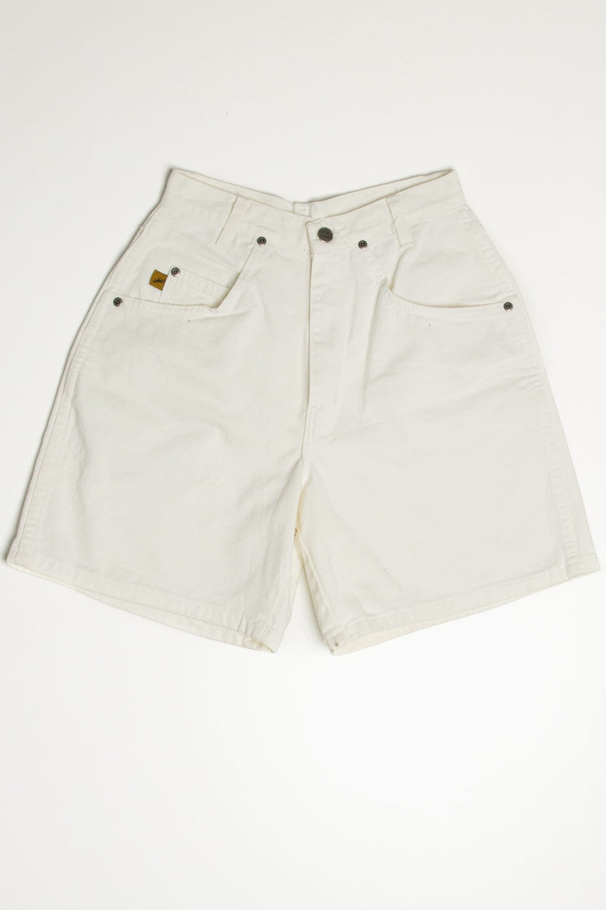 Vintage White High Waisted Chic Denim Shorts (sz. 9)