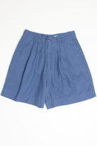 Blue Linen High Waisted Pleated Shorts (sz. 10)