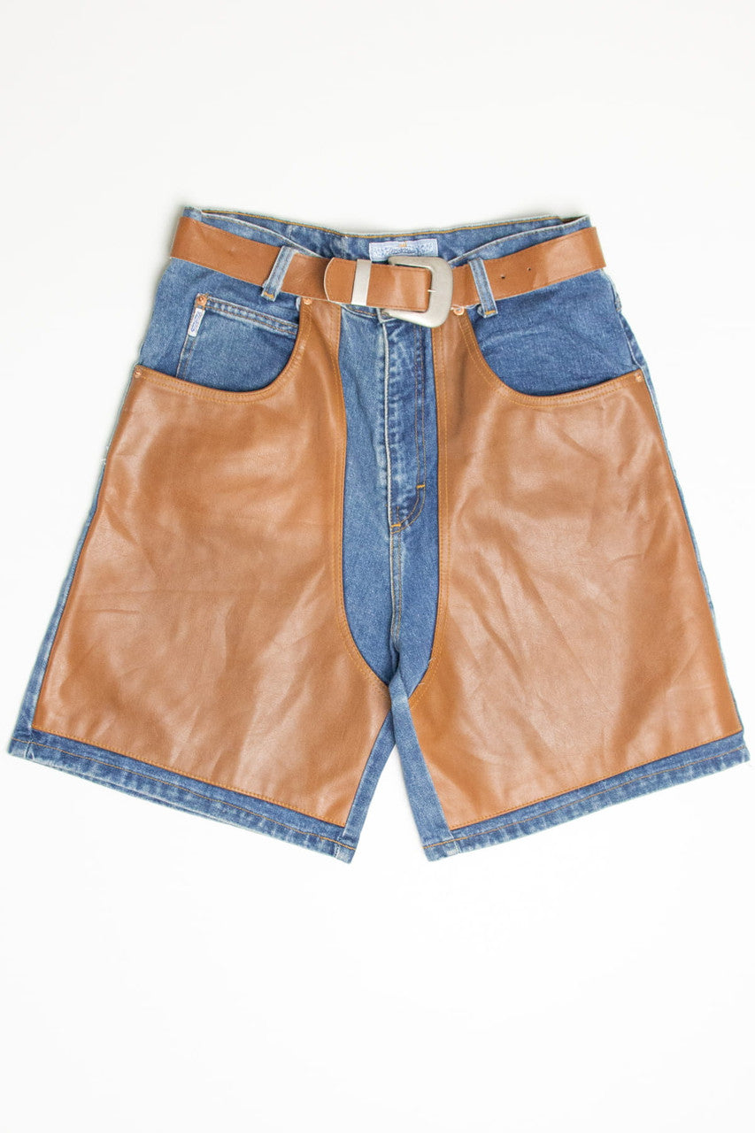 Faux Leather Chaps Denim Shorts (sz. 11/12)