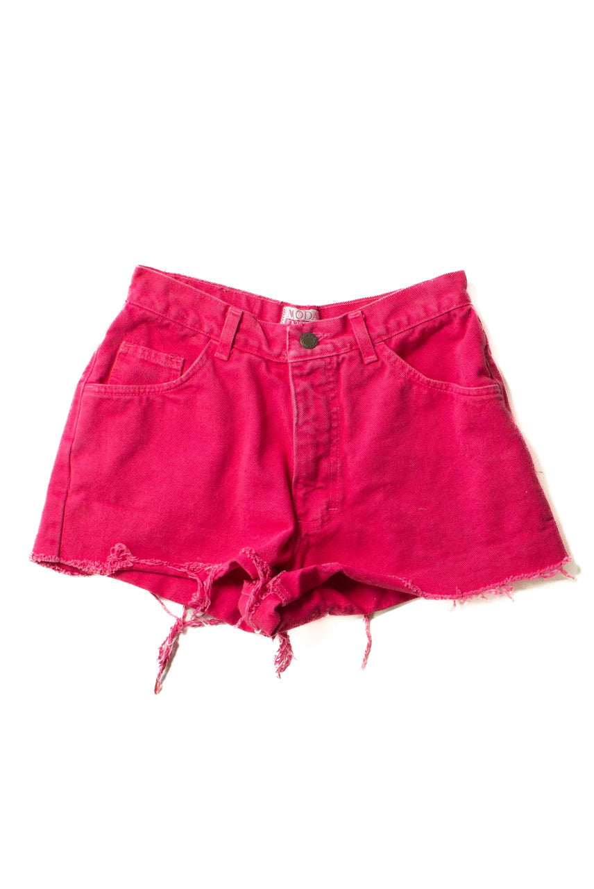 Vintage Hot Pink Denim Cutoff Shorts (sz. 8)